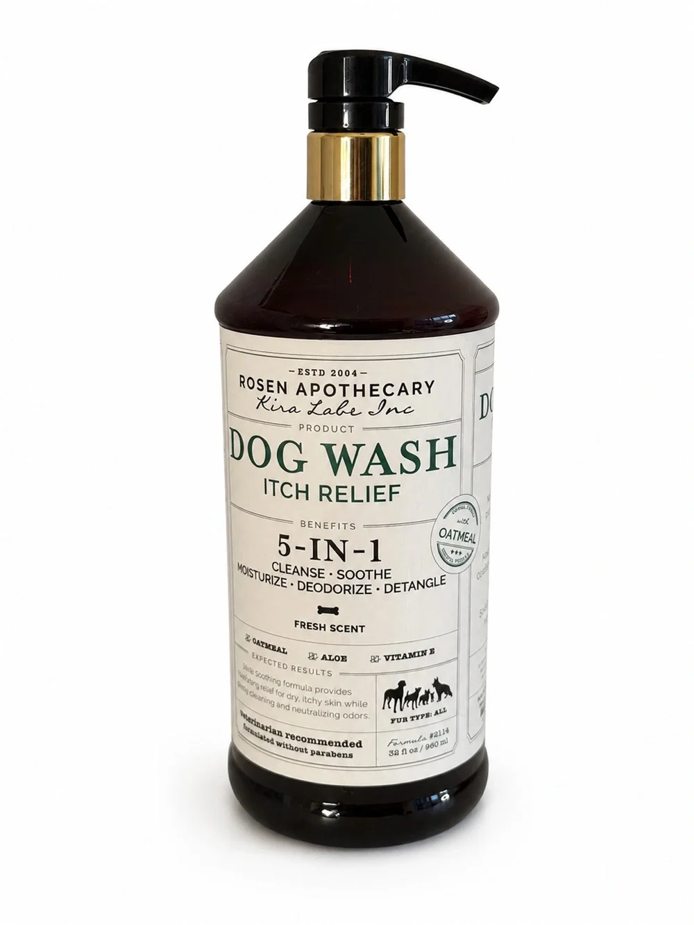 Rosen Apothecary 5-In-1 Dog Wash Itch Relief With Oatmeal